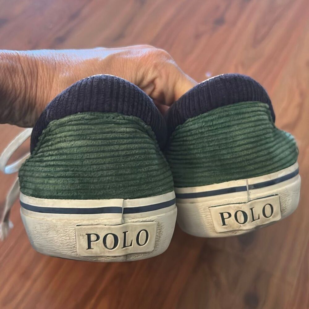 LAUREN Ralph Lauren Jordyn Navy white slip on stretch boat shoes sneakers casual - Picture 4 of 7